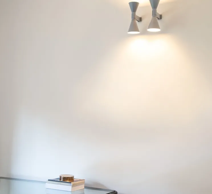 Applique murale, De Marseille Mini, réédition de Charles Le Corbusier, gris mat, L12cm, H27cm - Nemo Lighting