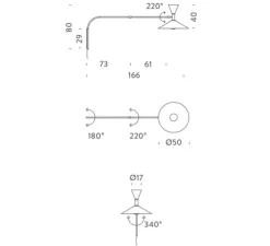 Applique murale, De Marseille, noir, L166cm, H80cm - Nemo lighting