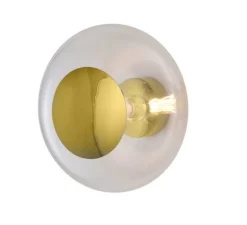 Applique murale de salle de bain, Horizon, transparent, or , IP44,Ø36cm, H22,5cm - Ebb and Flow