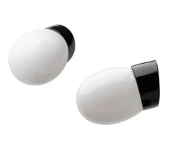 Applique murale de salle de bain, Pure Porcelaine Glass 030, noir, Ø10cm, H5.5cm, IP54 - Zangra