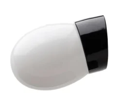 Applique murale de salle de bain, Pure Porcelaine Glass 030, noir, Ø10cm, H5.5cm, IP54 - Zangra