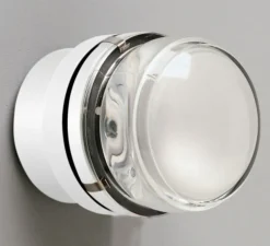 Applique murale de salle de bain, Fresnel, IP44, blanc, Ø12cm, H10cm - Oluce