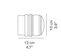 Applique murale de salle de bain, Fresnel, IP44, blanc, Ø12cm, H10cm - Oluce