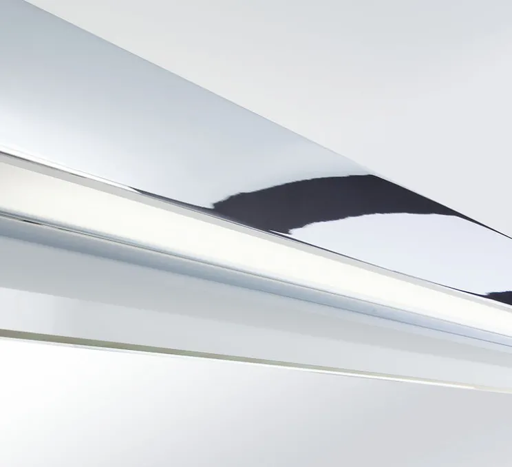 Applique murale de salle de bain, Box 40 N, chrome, LED, L40cm, H5cm, IP44 - Decor Walther