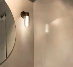 Applique murale de salle de bain, Brume Led, gris, IP44,LED, 2700K, 200lm, L9cm, H21,5cm - FARO