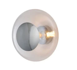 Applique murale de salle de bain, Horizon, transparent, argent, IP44,Ø36cm, H22,5cm - Ebb and Flow