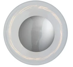 Applique murale de salle de bain, Horizon, transparent, argent, IP44,Ø36cm, H22,5cm - Ebb and Flow