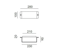 Applique murale, Decori 252.03.RF, cuivre antique, IP54, L28cm, H10cm - Il Fanale