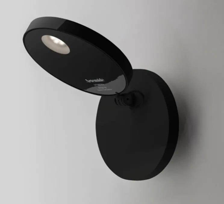 Applique murale, Demetra Faretto, noir, H13cm, L18,5cm, LED, Dimmable - Artemide
