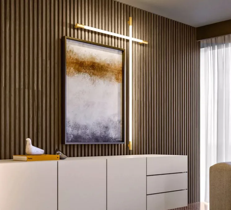 Applique murale d'extérieur, Cosima, laiton, LED, 3000K, 1920 lm, IP 65, L114cm, H114cm - Zava