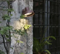 Applique murale d'extérieur, Bronx, marron, Ø14cm, H9,6cm - Faro