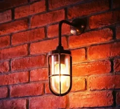 Applique murale d'extérieur, Carac, laiton antique, IP65, L11,7cm, H39cm - Mullan Lighting