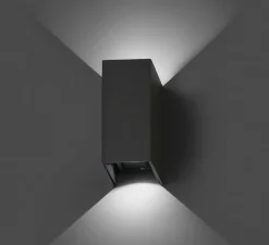 Applique murale d'extérieur, Blind, gris foncé, LED, 3000k, 88lm, IP54, L7,4cm, H16,5cm - Faro