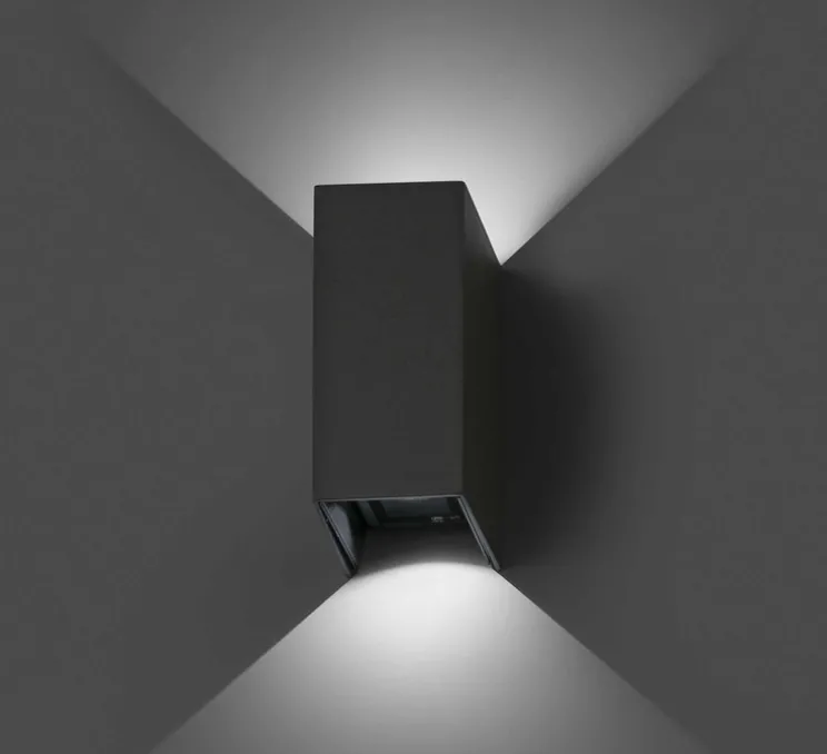 Applique murale d'extérieur, Blind, gris foncé, LED, 3000k, 88lm, IP54, L7,4cm, H16,5cm - Faro