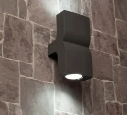 Applique murale d'extérieur, klamp, gris, H22,5cm - FARO