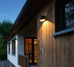 Applique murale d'extérieur, Ray 2.0, noir, IP65,LED, 2700K, 2x 200lm, Ø15cm, H10cm - Wever & Ducré