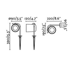 Applique murale d'extérieur, Borne, Flow, noir, L12cm, H19cm, IP65 - Faro