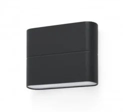 Applique murale d'extérieur, ADAY-1 LED, IP54, gris foncé, L11,3cm, H9cm - FARO