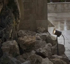 Applique murale d'extérieur, borne, Flow, noir, Ø9cm, H60cm, IP65 - Faro