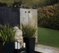 Applique murale d'extérieur, borne, Flow, noir, Ø9cm, H60cm, IP65 - Faro