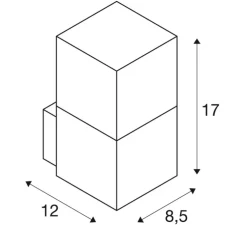 Applique murale d'extérieur, Grafit, anthracite et blanc, IP44,L12cm, H17cm - SLV