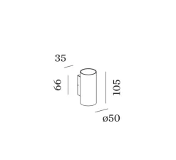 Applique murale d'extérieur, Tram 2.0, gris, IP65,LED, 3000K, 720lm, L5cm, H10,5cm - Wever & Ducré