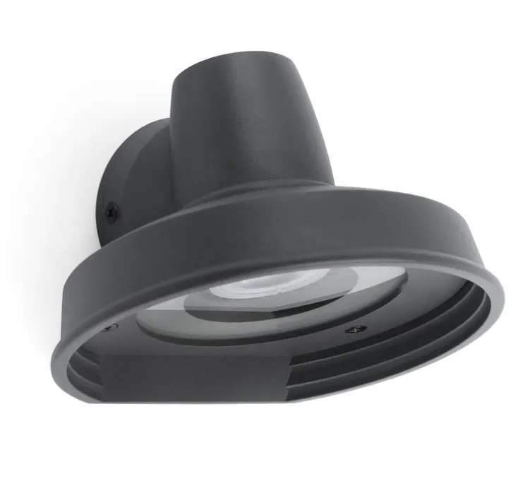 Applique murale d'extérieur, Bronx, Gris foncé, Ø14cm, H9,6cm - Faro