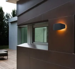 Applique murale d'extérieur, FUTURE, IP44, gris foncé, L31,5cm, H13,5cm - FARO