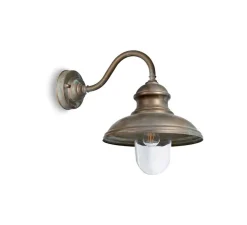 Applique murale d'extérieur, Little Mill 3351 , cuivre et verre transparent, IP44, L25cm, H36cm - Moretti Luce