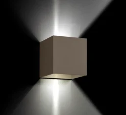 Applique murale d'extérieur, Box 2.0 up & down, bronze, IP65,LED, 2700K, 2x200lm, Ø10cm, H10cm - Wever&Ducré