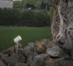 Applique murale d'extérieur, borne, Flow, beige, Ø9cm, H60cm, IP65 - Faro