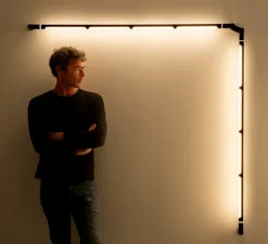 Applique murale d'extérieur, Arco, A-4000X2, anthracite, IP65, LED, dim, 2700K, 1092 lm, L135cm, H135cm - Estiluz