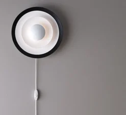 Applique murale, Diablo, noir et blanc, Ø40cm, H12cm - Belid