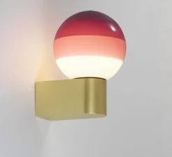 Applique murale, Dipping Light A1-13, rose, laiton, LED, 2700K, 765lm, L12,5cm, H18,5cm - Marset
