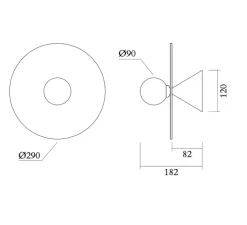 Applique murale, Disc and Sphere Glass 01, vert, L29cm, H29cm - Atelier Areti