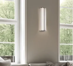 Applique murale, Diva 60, chrome, IP44, LED, 2700-3000K, 1250 lm, L16,5cm, H60cm - ACB