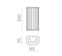 Applique murale, Diva 30, or, IP44, LED, 2700-3000K, 620 lm, L16,5cm, H30cm - ACB