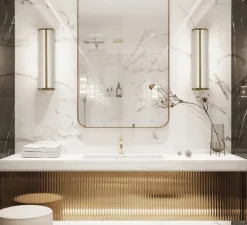 Applique murale, Diva 60, or, IP44, LED, 2700-3000K, 1250 lm, L16,5cm, H60cm - ACB