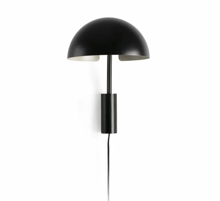 Applique murale, Dominica S, noir, L25cm, H32,9cm - Faro