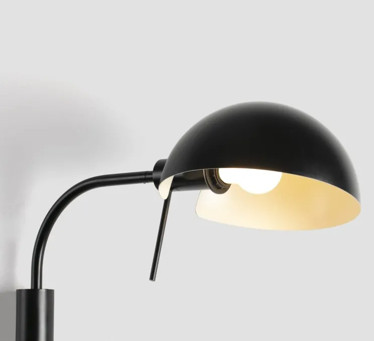 Applique murale, Dominica S, noir, L25cm, H32,9cm - Faro