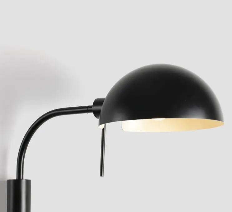 Applique murale, Dominica S, noir, L25cm, H32,9cm - Faro