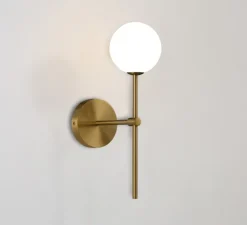 Applique murale, Doris, or, IP44, L12cm, H40cm - ACB