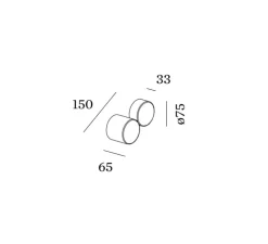 Applique murale, DOT 2.0, blanc, LED, dim, 2700K, 420 lm, L15cm, H7,5cm - Wever&Ducré