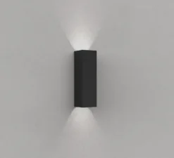 Applique murale, Double, noir, LED, 2700K, 340 lm, L5cm, H17cm - ONOK