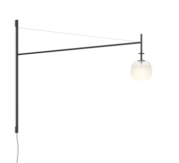 Applique murale déportée , Tempo 5758, graphite, LED, 2700K, 300lm, L116,5cm, H80cm - Vibia