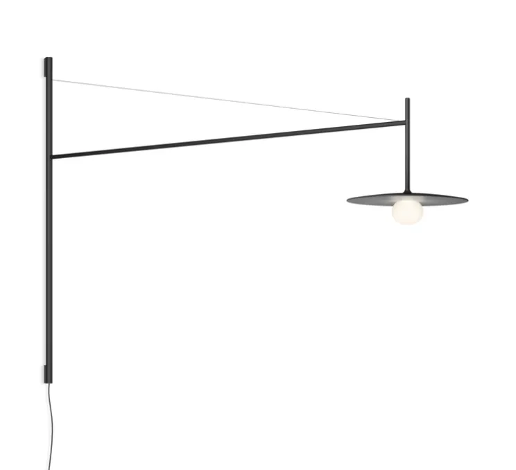 Applique murale déportée et encastrable, Tempo 5757, graphite, LED, 2700K, 300lm, L122,5cm, H80cm - Vibia
