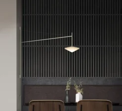 Applique murale déportée et encastrable, Tempo 5761, beige, LED, 2700K, 300lm, L120cm, H80cm - Vibia