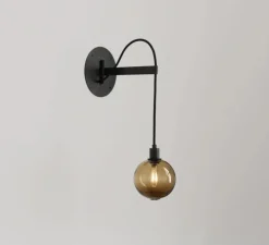 Applique murale, Drape Arm 1, Olive, Noir oxydé, Ø11cm, H23cm - Sklo Studio