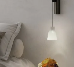 Applique murale, Drip A/01, verre blanc givré, LED, 2700K, 345 lm, L8,5cm, H37,5cm - Bover