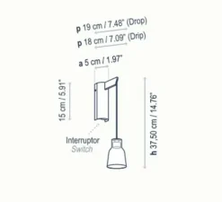 Applique murale, Drip A/01, verre blanc givré, LED, 2700K, 345 lm, L8,5cm, H37,5cm - Bover